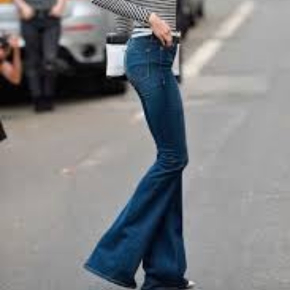 22 Vintage Bell boho Raw hem Flared Jeans - Picture 8 of 8